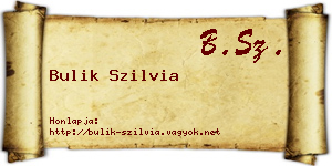 Bulik Szilvia névjegykártya